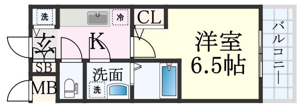 神戸市兵庫区松原通のマンションの間取り