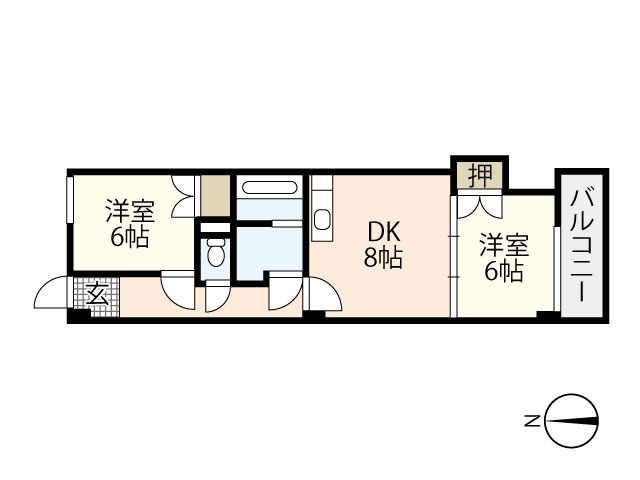 【コーポ西旭の間取り】