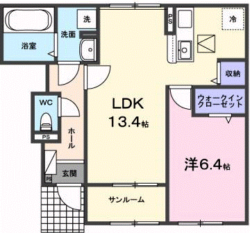 伊勢市小俣町元町のアパートの間取り