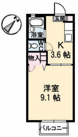 廿日市市宮島口西のアパートの間取り