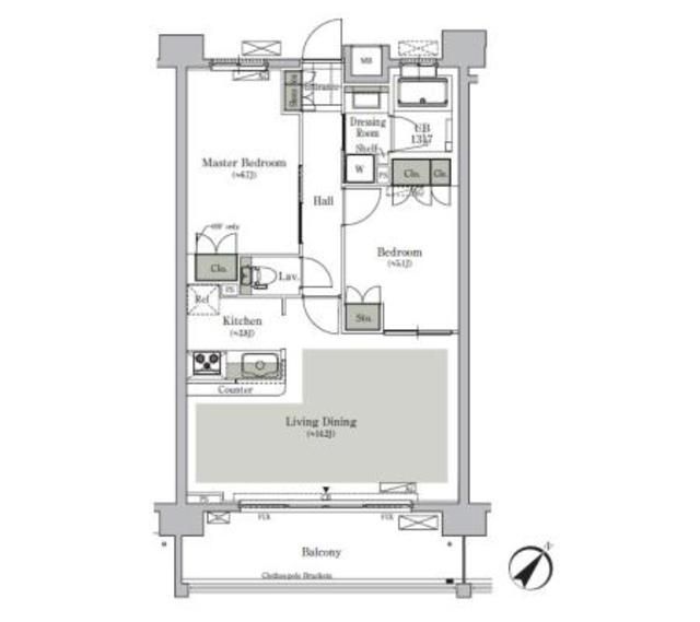 北区西ケ原のマンションの間取り