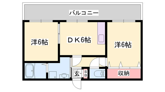 タウンコートＥ棟の間取り