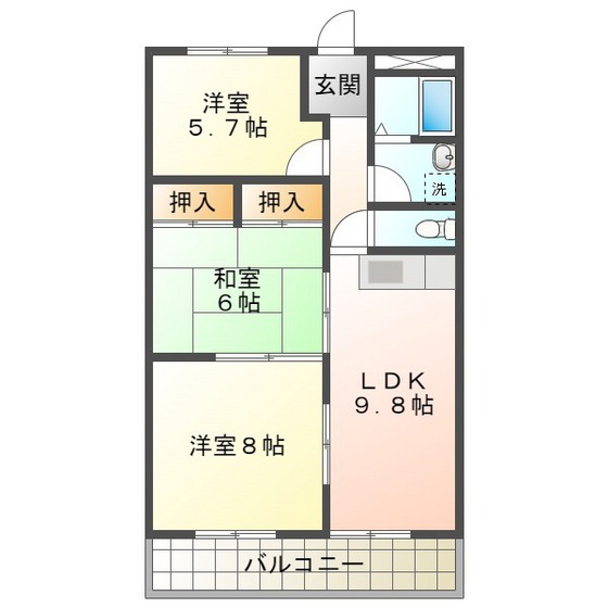 エクスクリエ桜橋の間取り