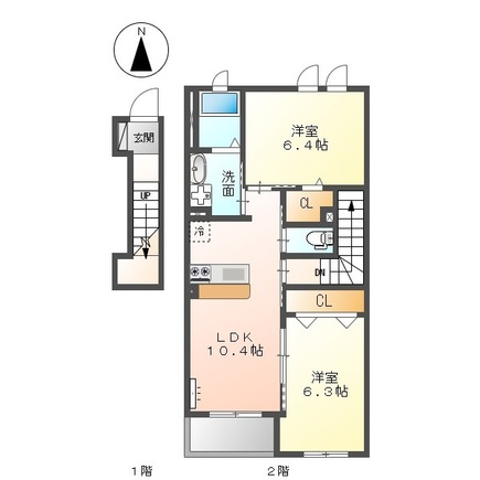 吾川郡いの町のアパートの間取り