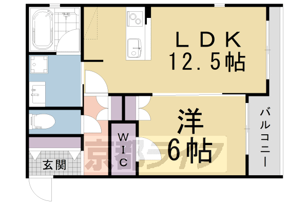 京都市北区大宮西小野堀町のマンションの間取り