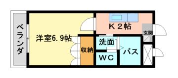 宇和島市高串のマンションの間取り