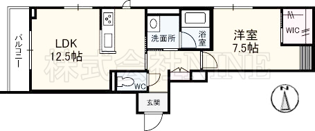 【岡山市北区西市のマンションの間取り】