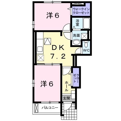 狭山市広瀬のアパートの間取り