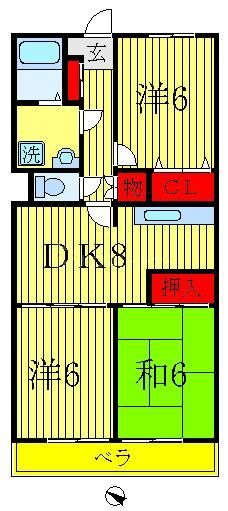 松戸市稔台のマンションの間取り