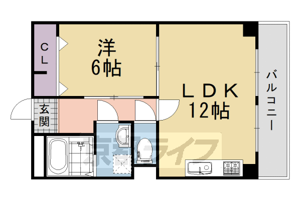 京都市伏見区久我石原町のマンションの間取り