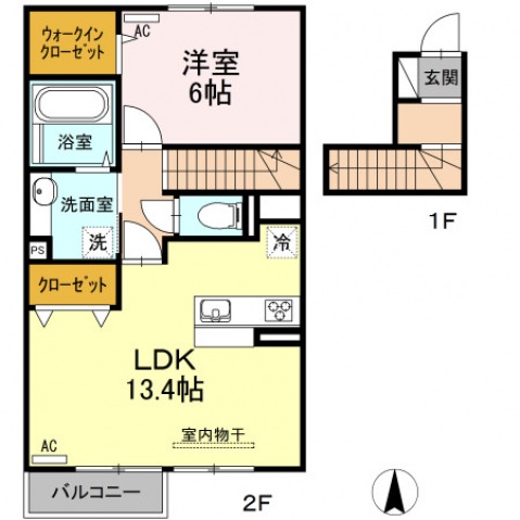 50th古川西　Ａ棟の間取り