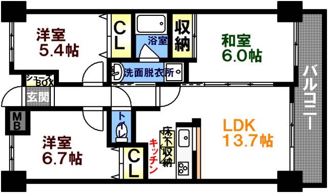 ハウスバーンフリート中山の間取り