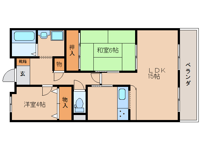 橿原市西池尻町のマンションの間取り