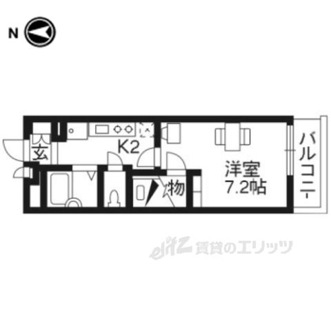 京都市西京区樫原秤谷町のアパートの間取り