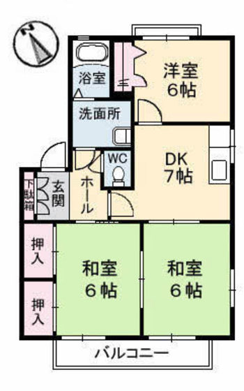 廿日市市阿品のアパートの間取り