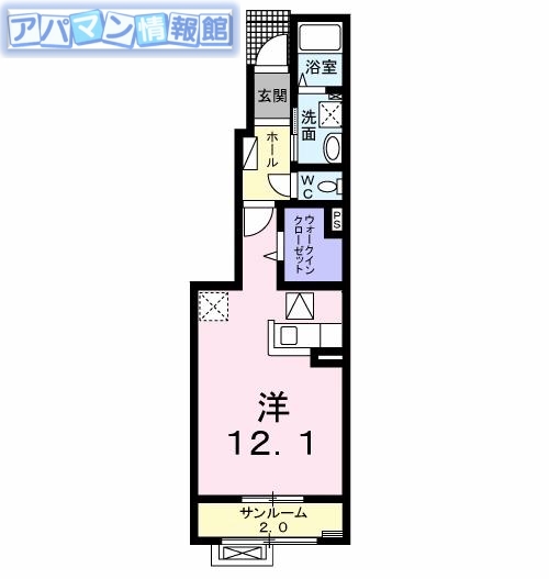 新潟市西区五十嵐中島のアパートの間取り