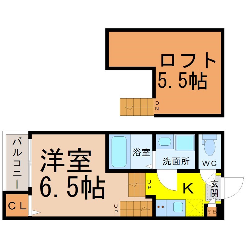 名古屋市昭和区山脇町のアパートの間取り