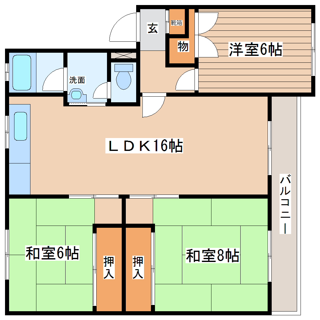 クレスト高松弐番館の間取り