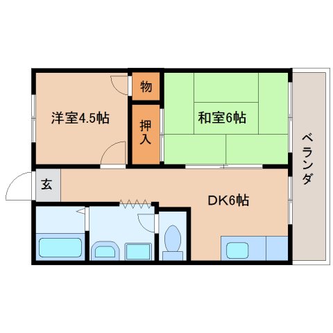 橿原市見瀬町のマンションの間取り