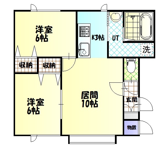 旭川市川端町四条のアパートの間取り