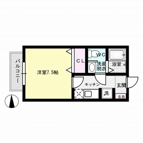 地下鉄空港線 西新駅 徒歩11分 2階建 築19年の間取り写真