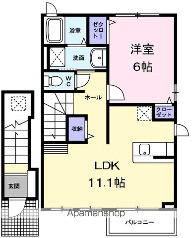 ＪＲ八高線 箱根ケ崎駅 徒歩7分 2階建 築19年の間取り写真