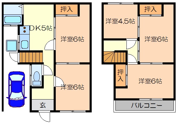 日置荘西町戸建の間取り写真