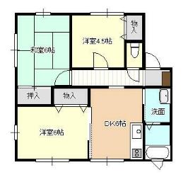 熊本市南区島町のアパートの間取り