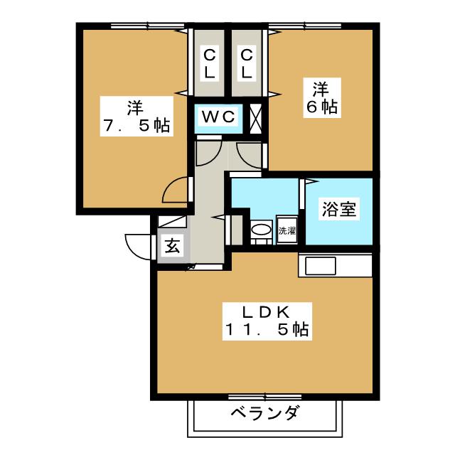 パークサイド西船Ａの間取り