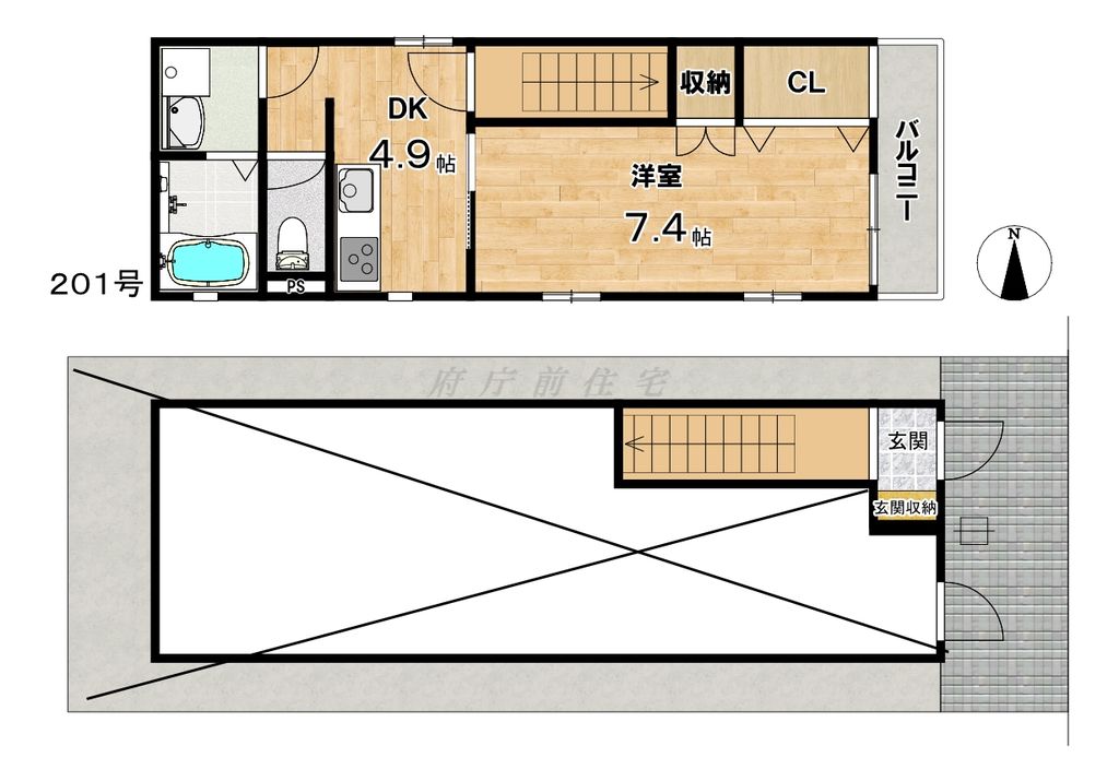 【ユアメゾン二条城北の間取り】