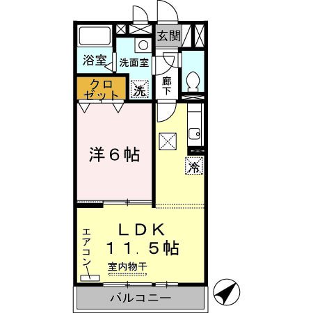 栗東市安養寺のアパートの間取り