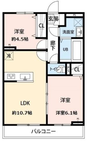 相模原市南区磯部のアパートの間取り