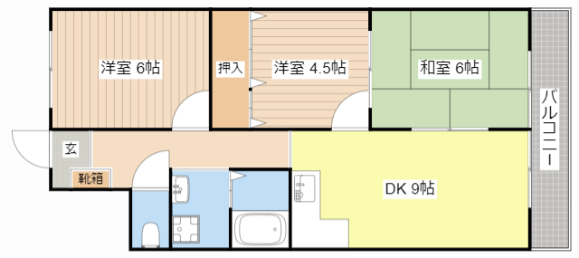 甲賀市甲賀町大原市場のマンションの間取り