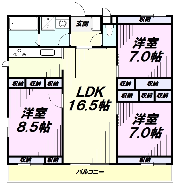 ヘリオス３７８小平栄町の間取り