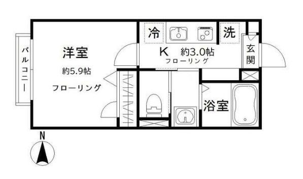 東京都目黒区自由が丘２（アパート）の賃貸物件の間取り