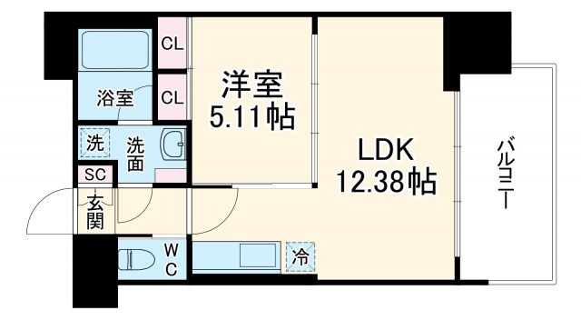 プレジオ阿波座の間取り