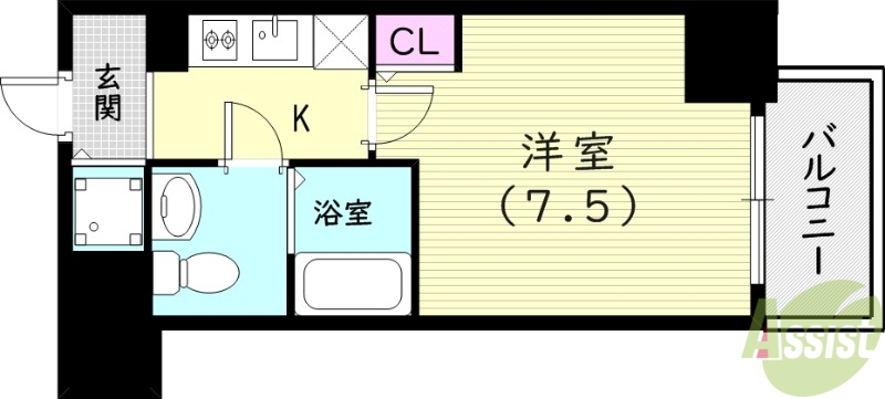 尼崎市昭和南通のマンションの間取り