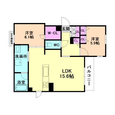 大阪市淀川区木川西のマンションの間取り