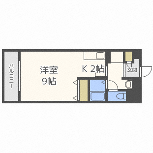 札幌市北区北三十四条西のマンションの間取り