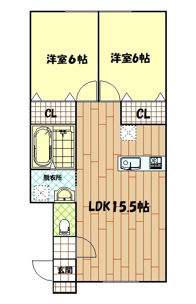 上川郡東川町北町のアパートの間取り