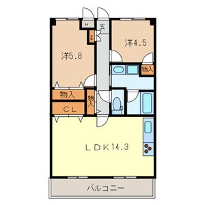 川口市長蔵のマンションの間取り