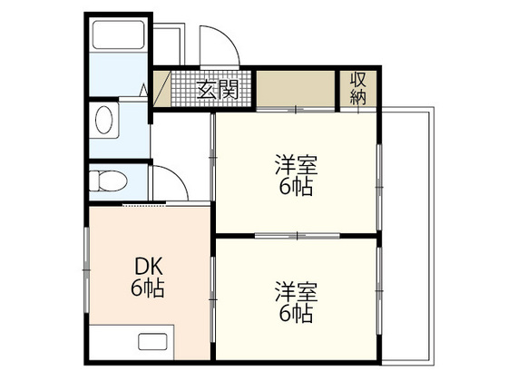 岡山市中区原尾島のアパートの間取り