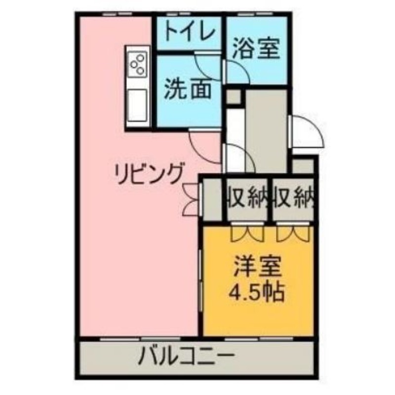 倉敷市二子のマンションの間取り