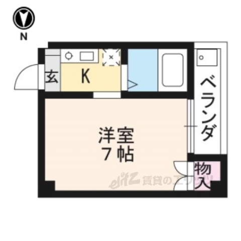 京都市左京区下鴨塚本町のアパートの間取り