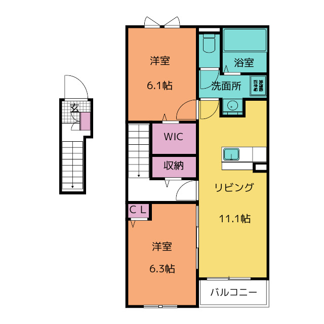 Ｐｌａｃｉｄｏ　Ｉｚｕｍｉの間取り