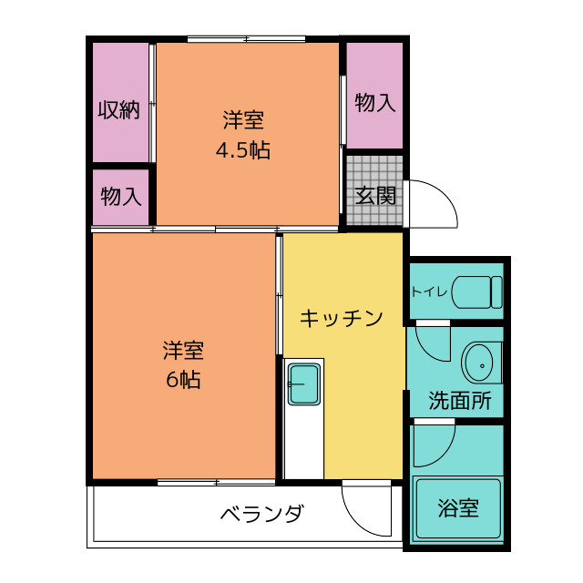 ビレッジハウス下有知　１号棟の間取り