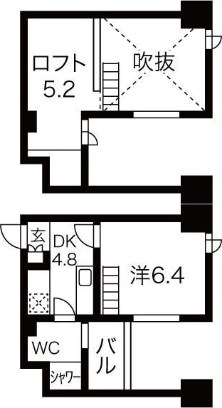 大阪市北区浪花町のマンションの間取り