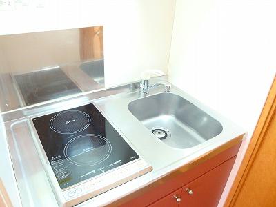 キッチン　２口ラジエントヒーター付き。