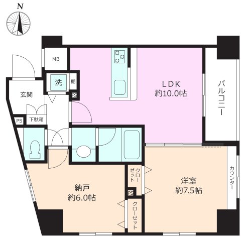 文京区本駒込のマンションの間取り