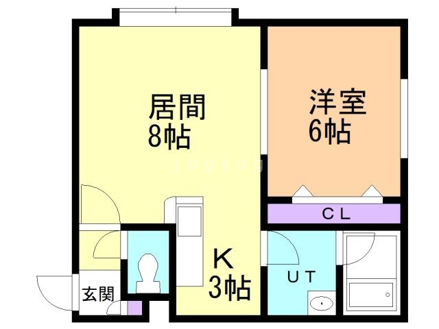 札幌市北区北三十九条西のアパートの間取り